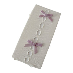 white tights with pink bows, coquette aesthetic tights boogzel clothing