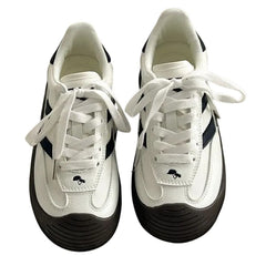 white and black stripe sneakers boogzel clothing