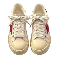 white and red star sneakers boogzel clothing