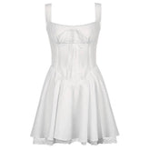 white corset lace trim dress boogzel clothing