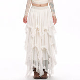 white ruffle layered skirt boogzel clothing