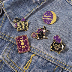 witch vibes brooch pins boogzel clothing
