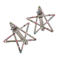 y2k silver star hair clips boogzel clothing