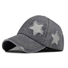 Y2K Glitter Star Denim Baseball Cap boogzel