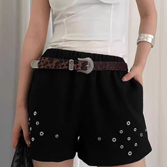 y2k leopard cowboy belt boogzel clothing
