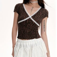 y2k leopard lace crop top boogzel clothing