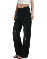 y2k rhinestone star jeans boogzel clothing
