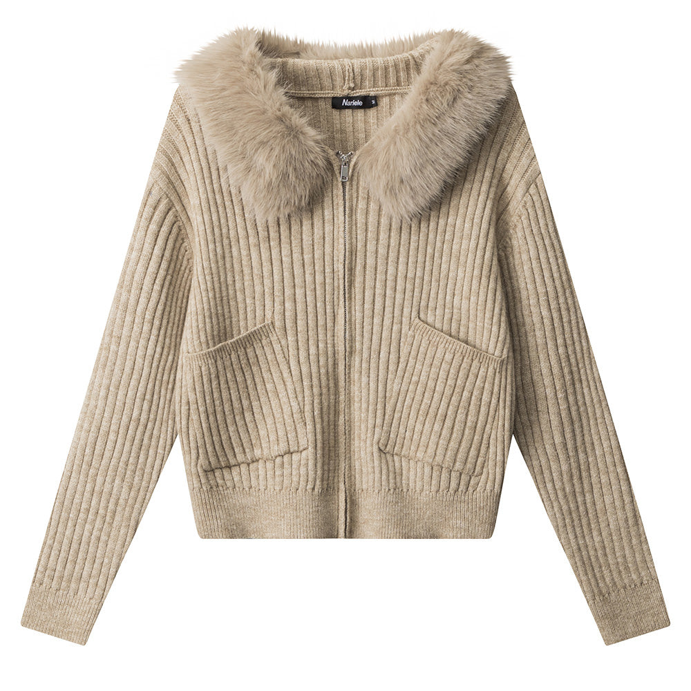 y2k style fur trim zip hoodie boogzel clothing