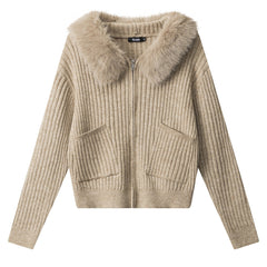 y2k style fur trim zip hoodie boogzel clothing