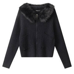 y2k style fur trim zip hoodie boogzel clothing