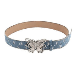 y2k butterfly buckle denim belt boogzel clothing