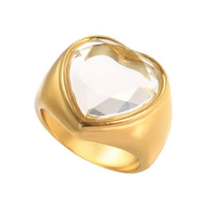 y2k diamond heart chunky ring boogzel clothing