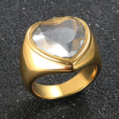 y2k diamond heart chunky ring boogzel clothing