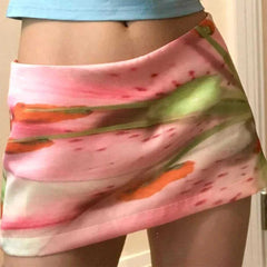 y2k floral print mini skirt boogzel clothing