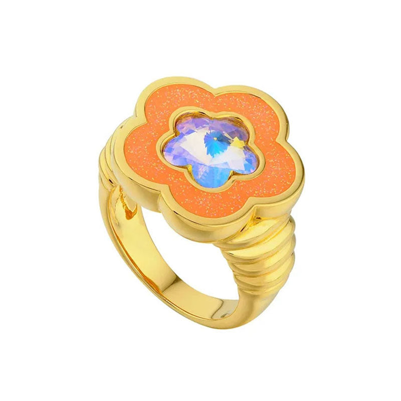 y2k flower rhinestone ring boogzel