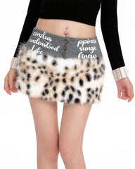 y2k leopard fur mini skirt boogzel clothing