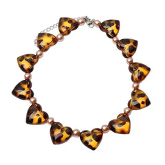 y2k leopard heart choker necklace boogzel clothing