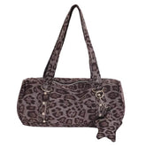 y2k leopard print bag with star charm boogzel clothing