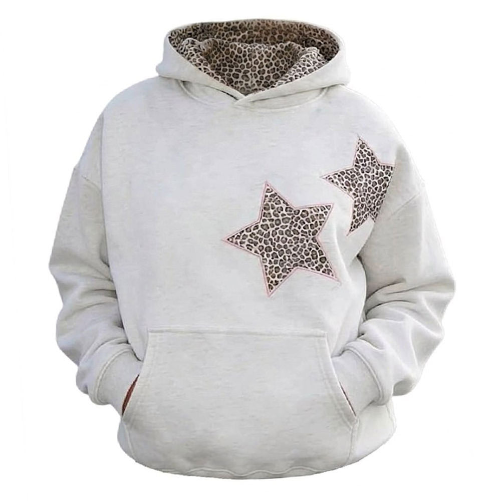 y2k leopard star hoodie boogzel clothing