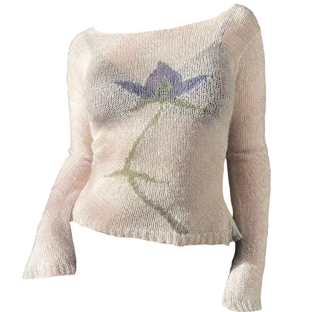 y2k lily crochet long sleeve top boogzel clothing