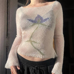 y2k lily crochet long sleeve top boogzel clothing