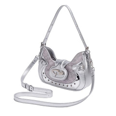 silver mini shoulder bag boogzel clothing