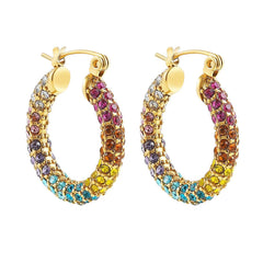 y2k rainbow crystal hoop earrings boogzel clothing