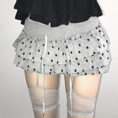 y2k ruffled mini skirt boogzel clothing
