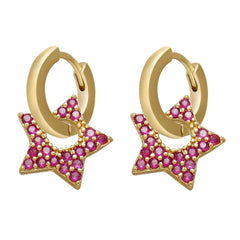 y2k star drop hoops earrings boogzel clothing