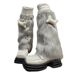 y2k star fuzzy leg warmers boogzel clothing