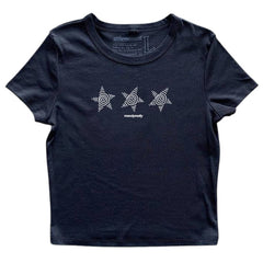 y2k star print baby tee boogzel clothing