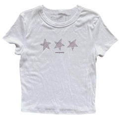 y2k star print baby tee boogzel clothing