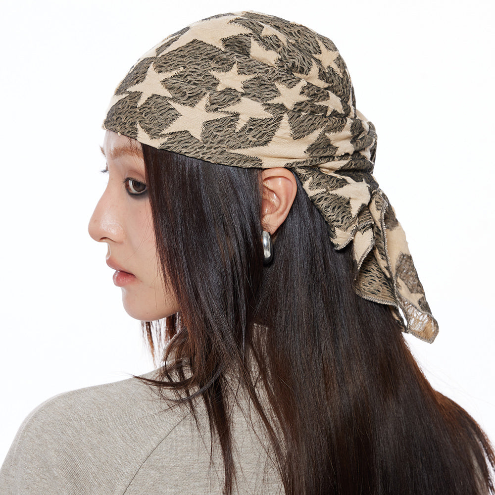 y2k star print bandana headscarf boogzel clothing