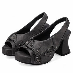 y2k star stud platform heel sandals boogzel clothing
