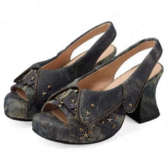 y2k star stud platform heel sandals boogzel clothing