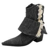 y2k style distressed black denim boots boogzel clothing