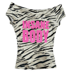 y2k zebra print bandeau top boogzel clothing