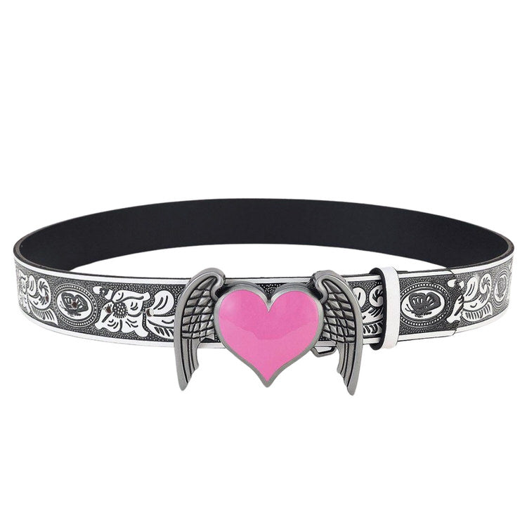 Y2K Aesthetic Angel Wings Heart Belt - y2k ouffit - boogzel clothing