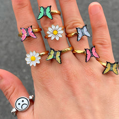 reversible anxiety emoji face ring boogzel apparel