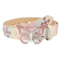 2000s butterfly rhinestone buckle belt boogzel clothing
