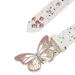 2000s butterfly rhinestone buckle belt boogzel clothing