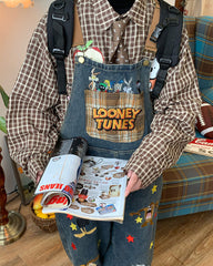 90s aesthetic embroidered overalls boogzel clothing