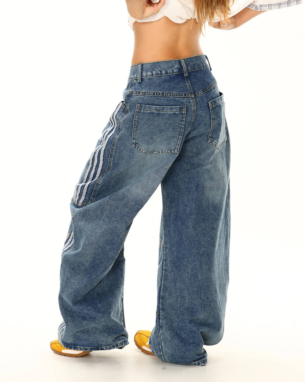 90s aesthetic side stripe jeans boogzel clothing