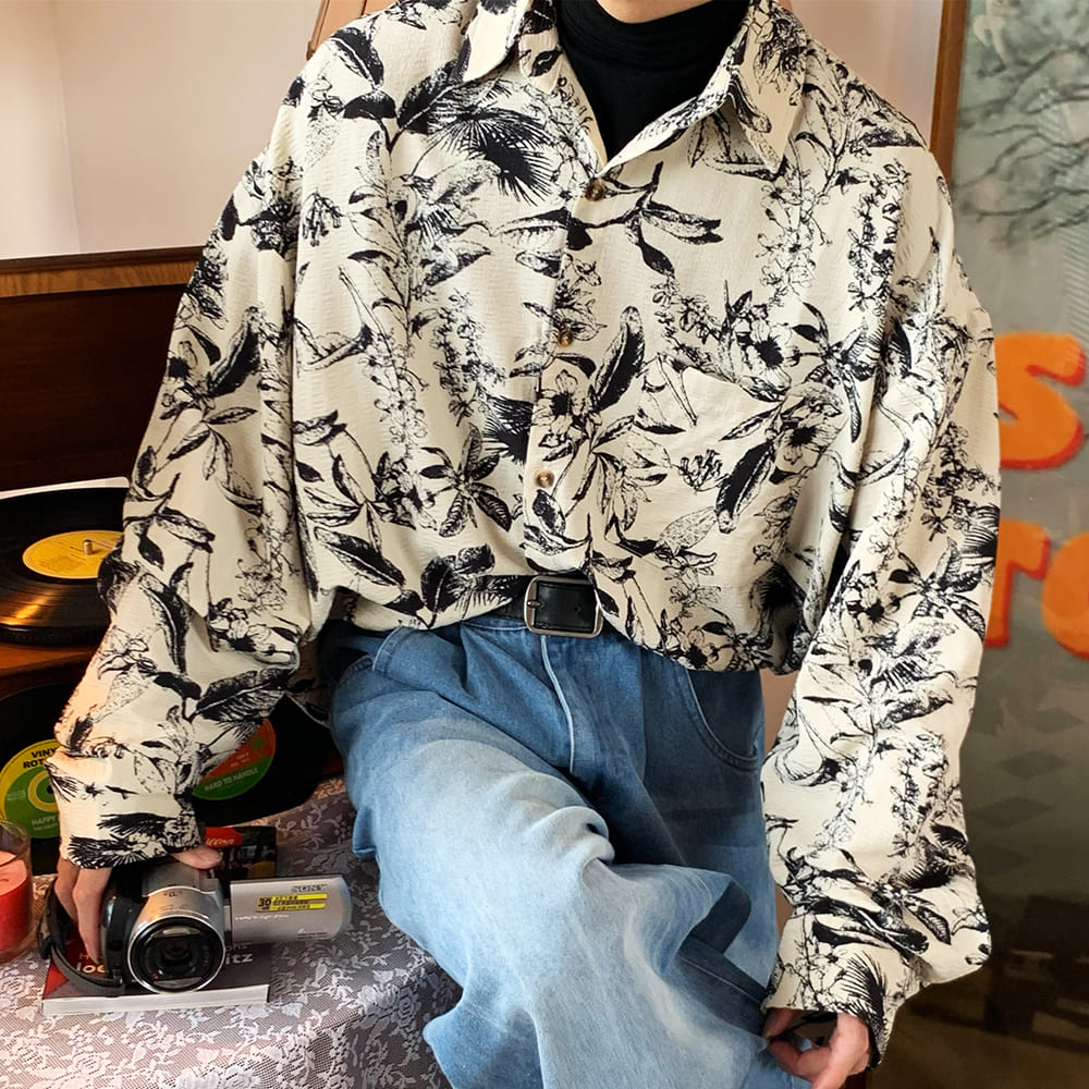 90s style floral print shirt boogzel clothing