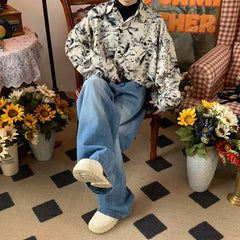 90s style floral print shirt boogzel clothing
