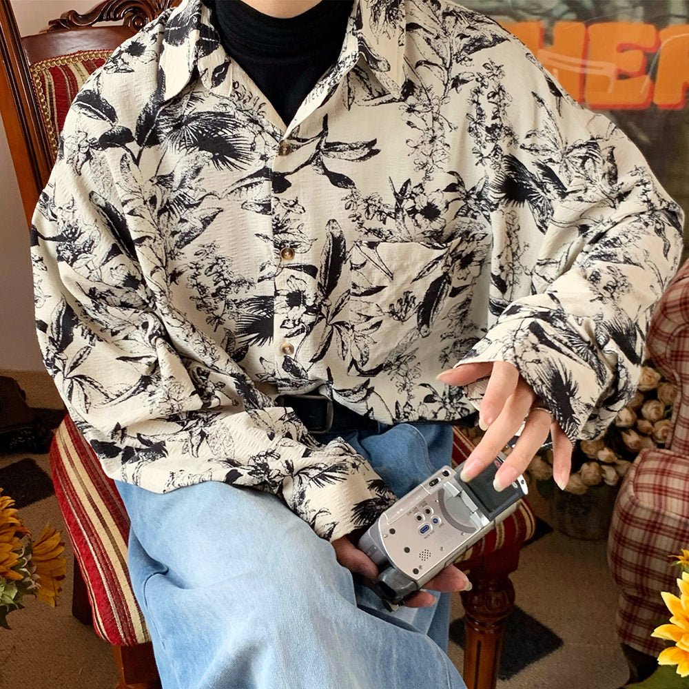 90s style floral print shirt boogzel clothing