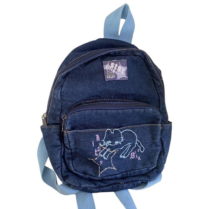 90s aesthetic denim backpack boogzel clothing
