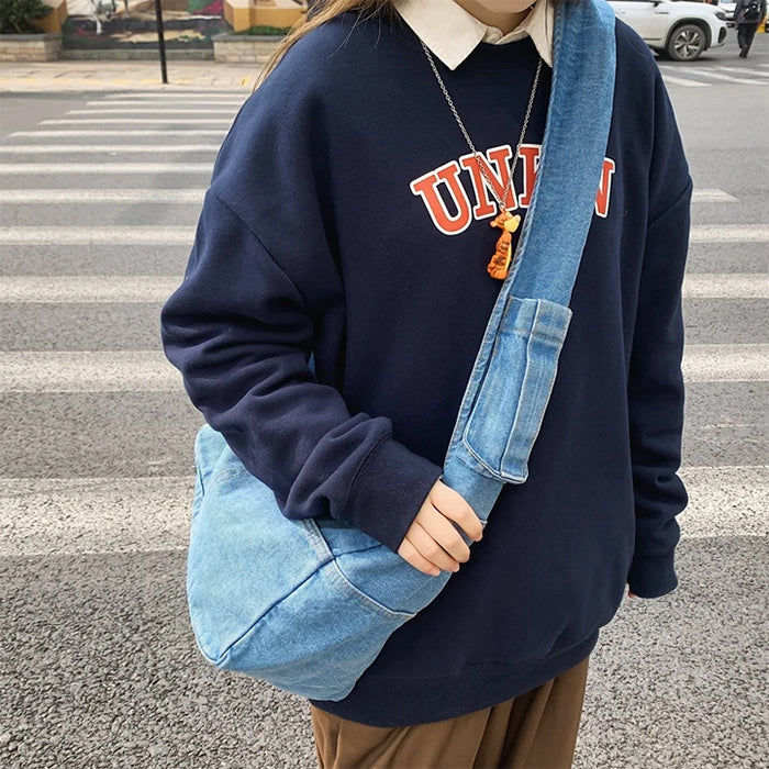 90s denim shoulder bag boogzel clothing