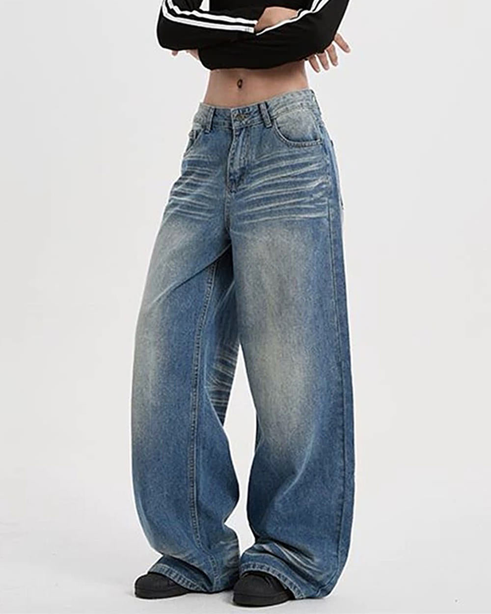 90s faded wash baggy jeans boogzel clothing