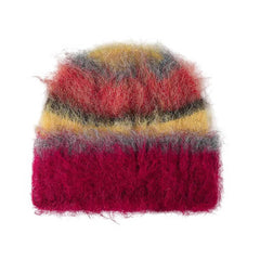 90s Fuzzy Striped Knit Beanie